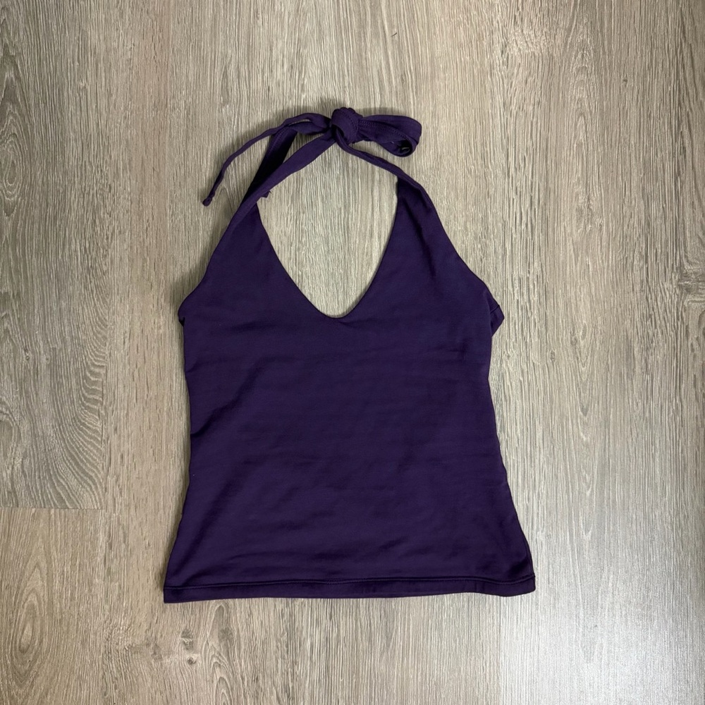 Deep Plum Purple Halter Neck Tank Top